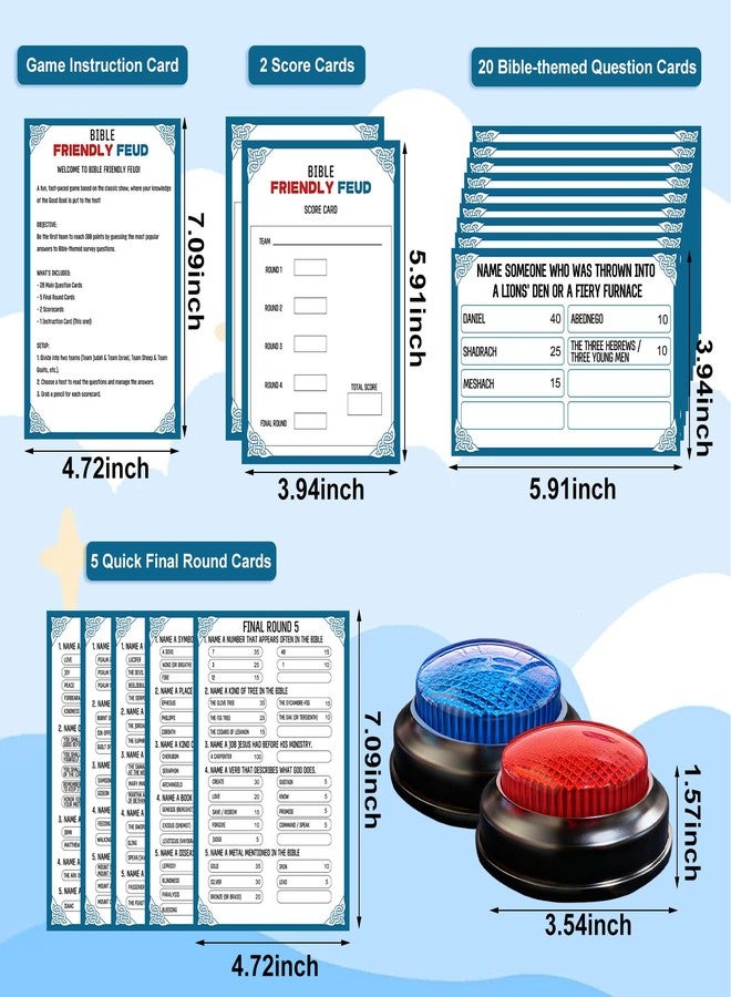 IIDEA Christian Bible Family Feud Game with 2 Buzzers,Religious Trivia Quiz Card Game for Church Groups,Easter Parties,Team Building & Family Game Night - Image 2